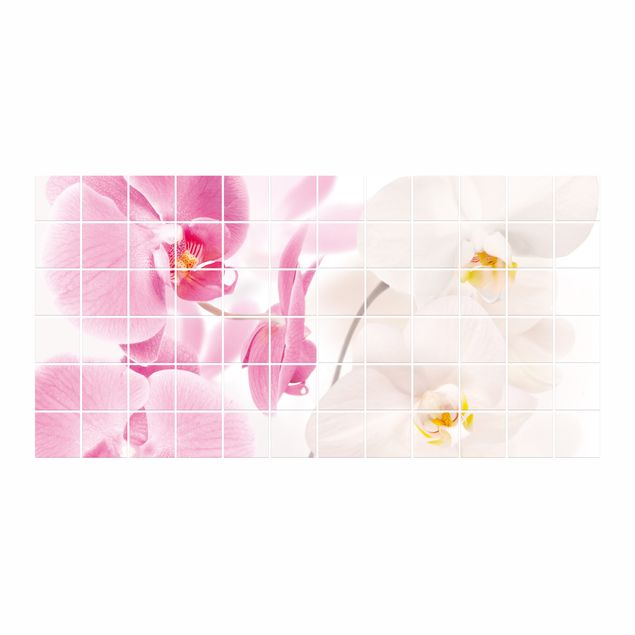 Kakel klistermärken Tile Mural Delicate Orchids