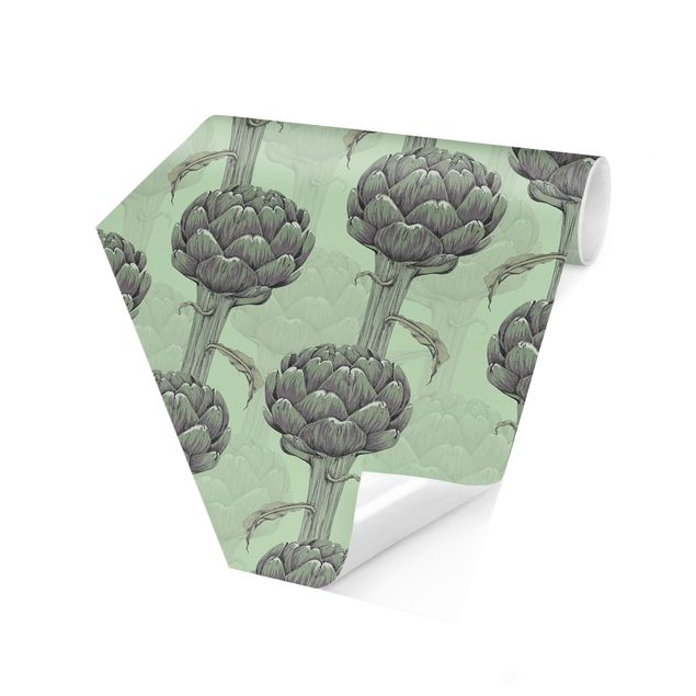 Tapeter Floral Elegance Artichoke With Gradient Green XXl