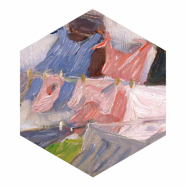 Hexagonala tapeter Franz Marc - Laundry Fluttering In The Wind