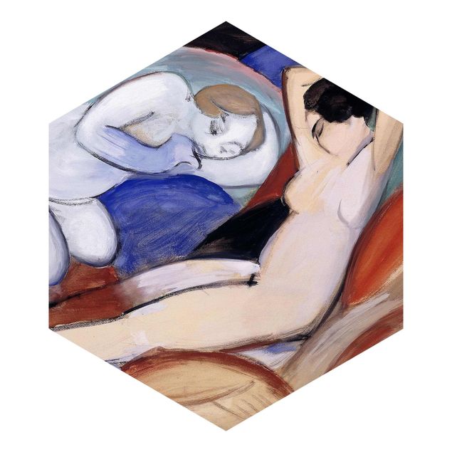 Hexagonala tapeter Franz Marc - Two Acts
