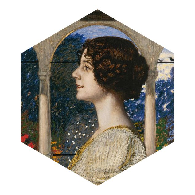 Hexagonala tapeter Franz Von Stuck - Female Portrait