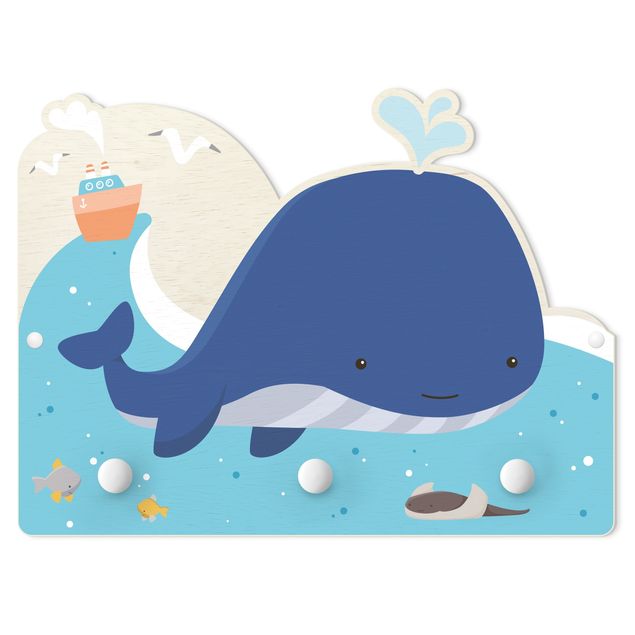 Klädhängare vägg Friendly Whale In The Ocean