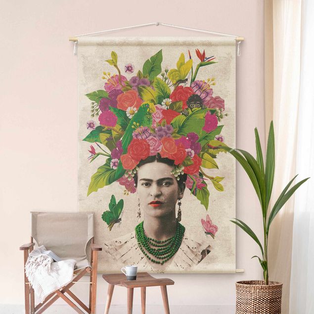 Väggbonad XXL Frida Kahlo - Flower Portrait