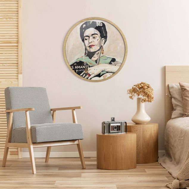 Runde Bilder mit Rahmen Frida Kahlo - Collage No.4