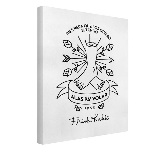 Canvastavlor ordspråk Frida Kahlo Alas pa´ Volar
