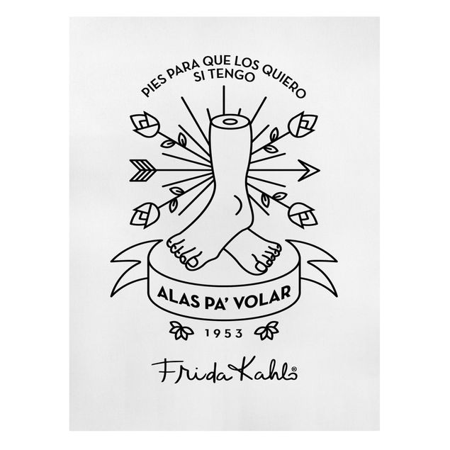 Tavlor svart och vitt Frida Kahlo Alas pa´ Volar