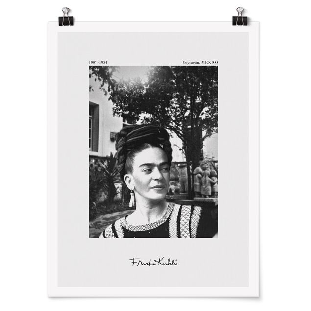 Tavlor konstutskrifter Frida Kahlo Photograph Portrait In The Garden
