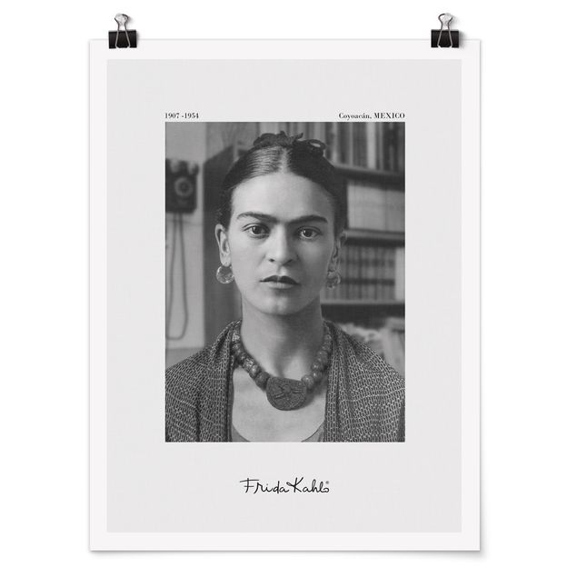 Tavlor konstutskrifter Frida Kahlo Photograph Portrait In The House