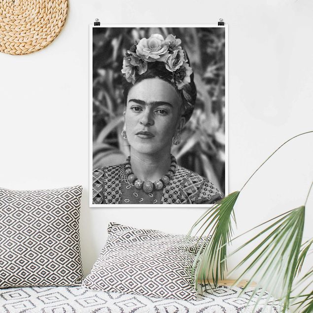 Konstutskrifter Frida Kahlo Photograph Portrait With Flower Crown