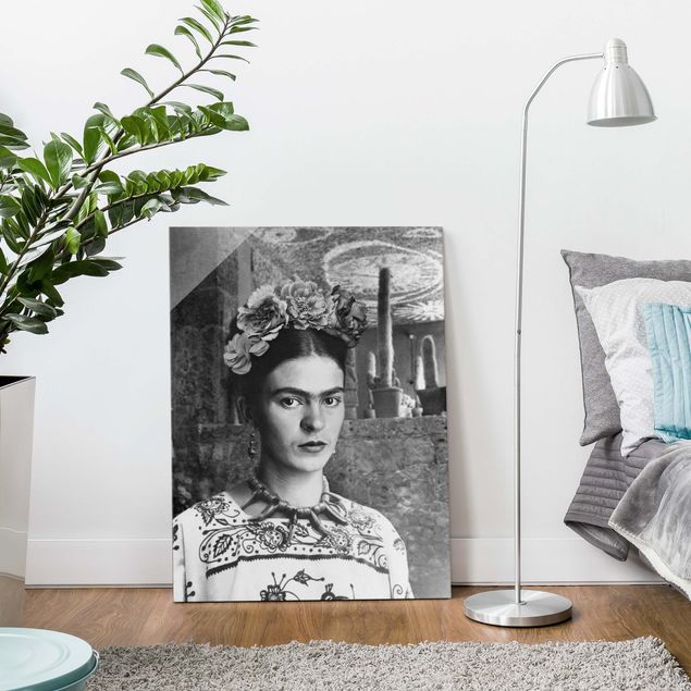 Tavlor konstutskrifter Frida Kahlo Photograph Portrait With Cacti