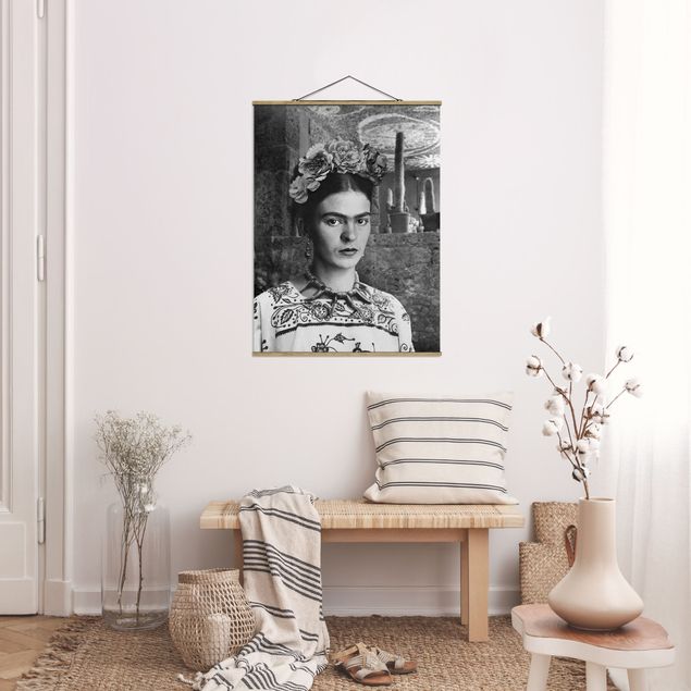 Tavlor porträtt Frida Kahlo Photograph Portrait With Cacti