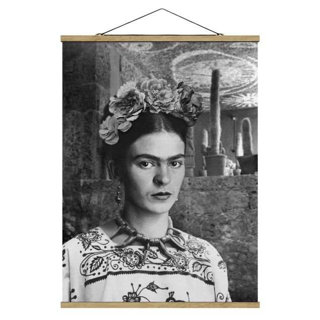 Tavlor modernt Frida Kahlo Photograph Portrait With Cacti