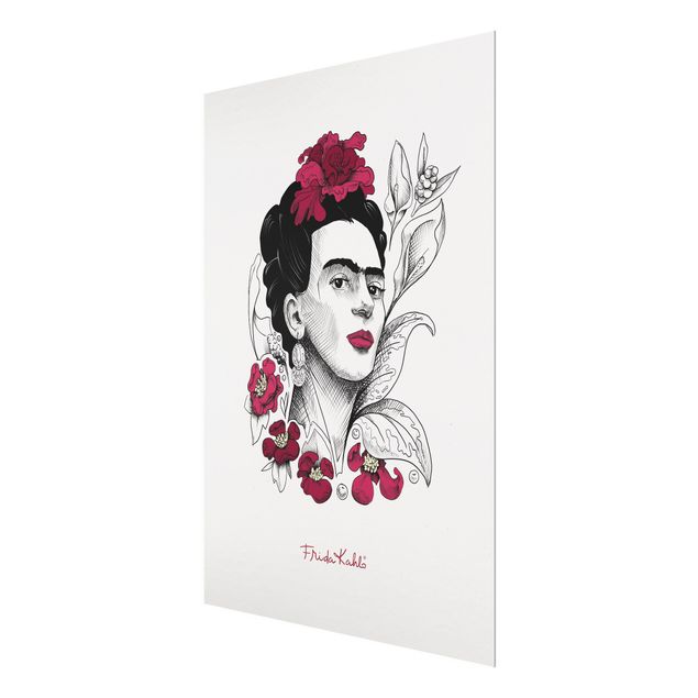 Tavlor Frida Kahlo Portrait With Flowers