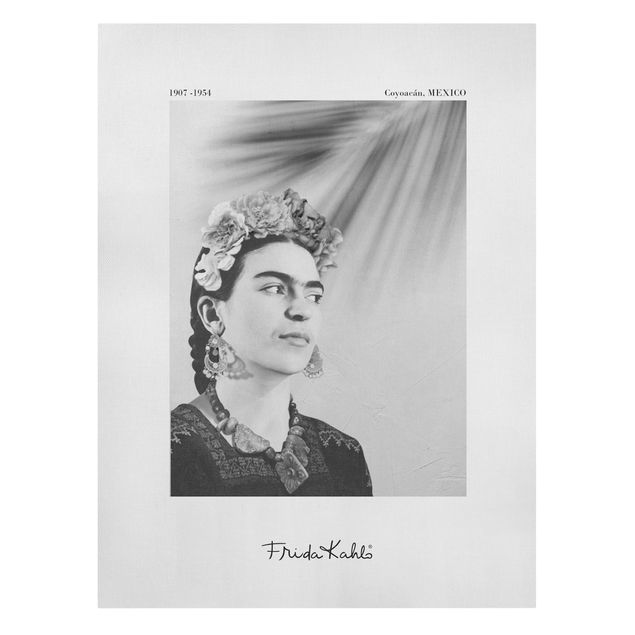 Tavlor svart och vitt Frida Kahlo Portrait With Jewellery