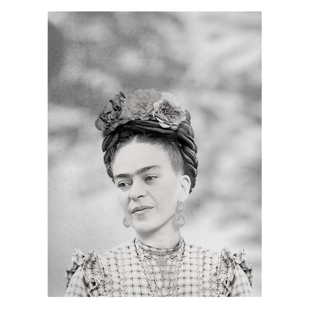 Tavlor svart och vitt Frida Kahlo Portrait