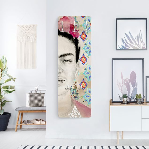 Klädhängare vägg Frida With Pink Flowers I