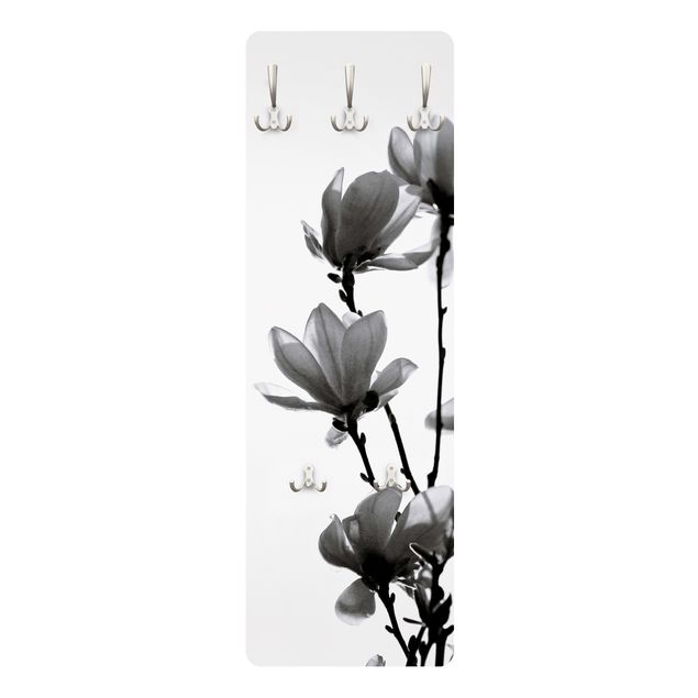 Klädhängare vägg Herald Of Spring Magnolia Black And White