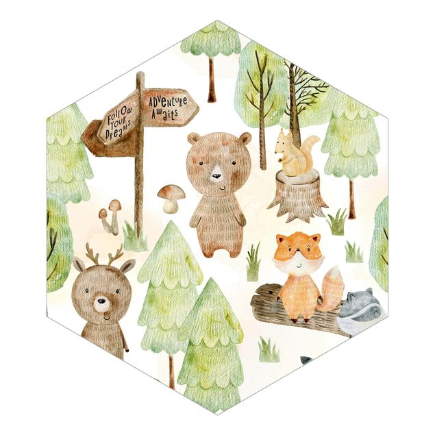 Tavlor Uta Naumann Fox And Bear With Trees