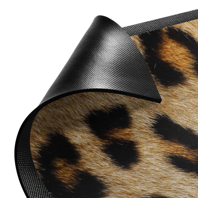 små runda mattor Bright Leopard skin
