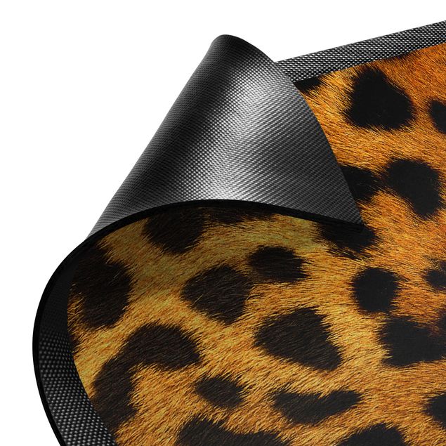 små runda mattor Serval Cat Fur