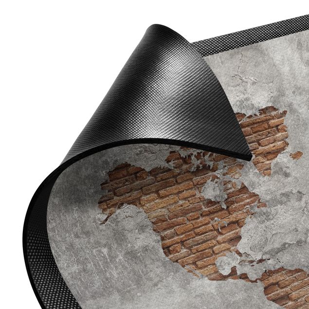 Mattor med stenlook Shabby Concrete Brick World Map