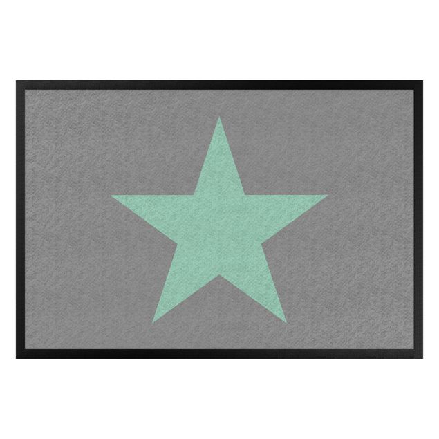 Dörrmattor stjärnor Star In Grey Mint