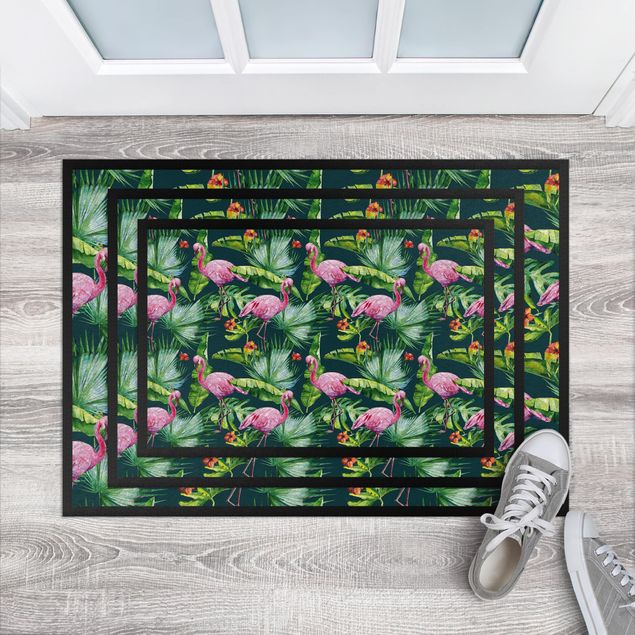 moderna mattor Tropical Flamingo pattern