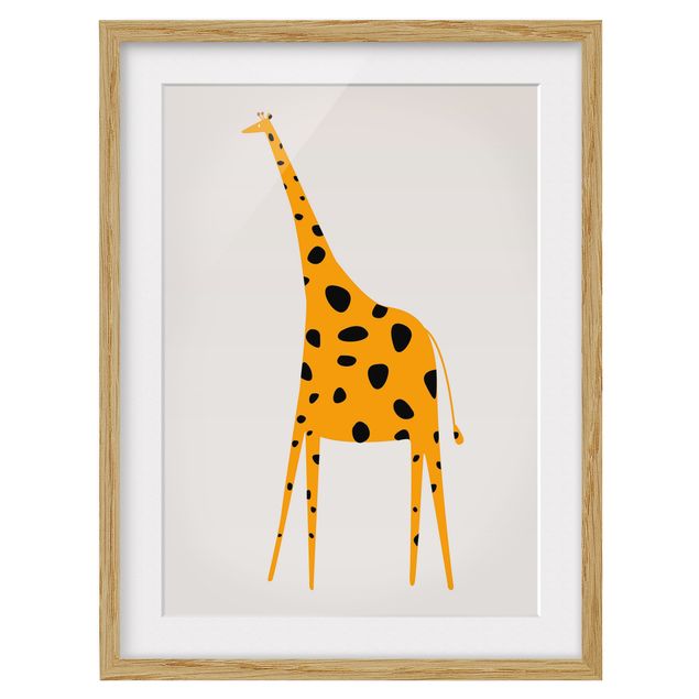 Tavlor konstutskrifter Yellow Giraffe