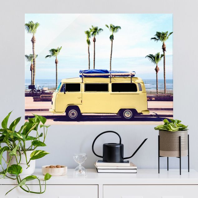 Tavlor landskap Yellow Surfer VW Bus