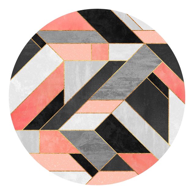 Tapeter modernt Geometry Pink And Gold