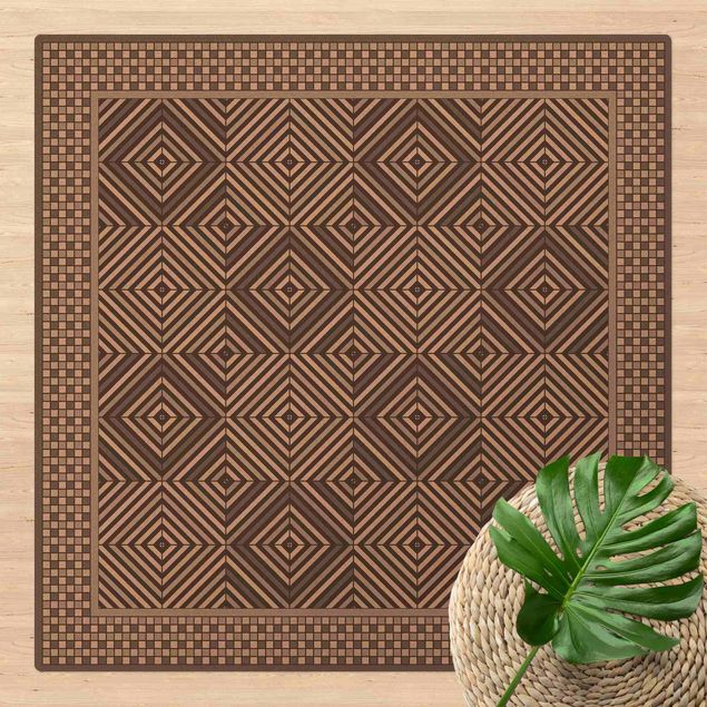 mattor kakeloptik Geometrical Tiles Vortex Grey With Mosaic Frame