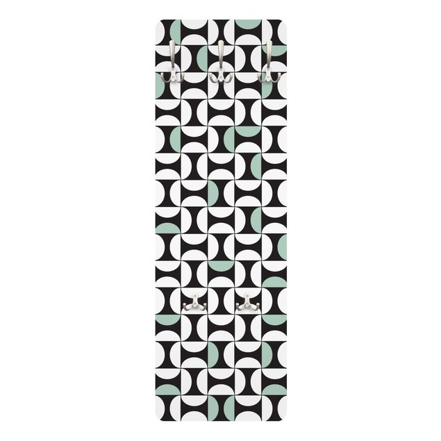 Klädhängare vägg Geometrical Tile Arches Mint Green With Border