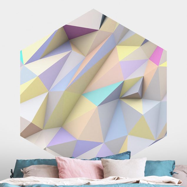 Kök dekoration Geometrical Pastel Triangles In 3D