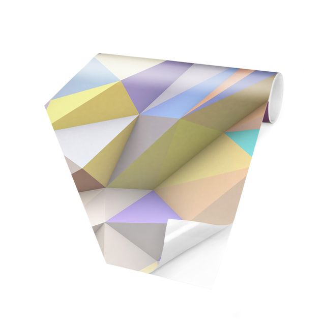 Tapeter modernt Geometrical Pastel Triangles In 3D