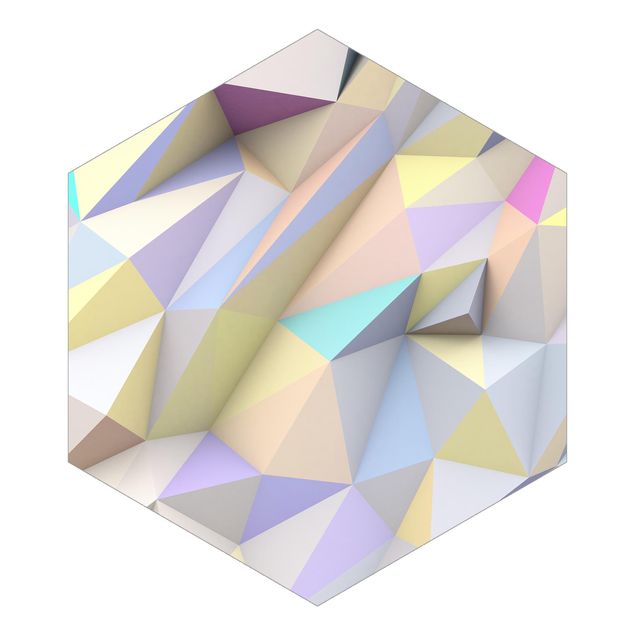 Tapeter Geometrical Pastel Triangles In 3D
