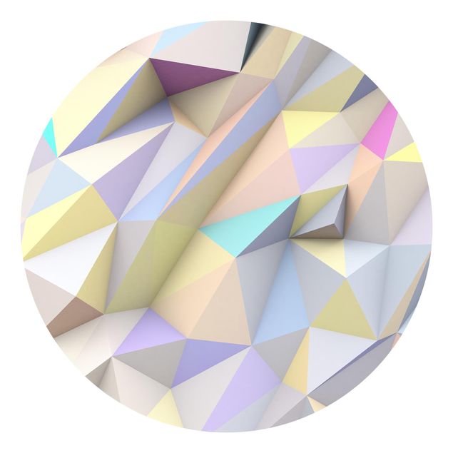 Mönstertapet Geometric Pastel Triangles In 3D