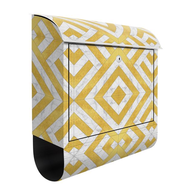 Brevlådor Geometrical Tile Mix Art Deco Gold Marble