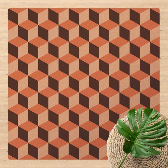 Kök dekoration Geometrical Tile Mix Cubes Orange