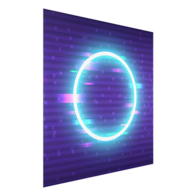 Glas Magnetboard Geometrical Circle In Neon Colours