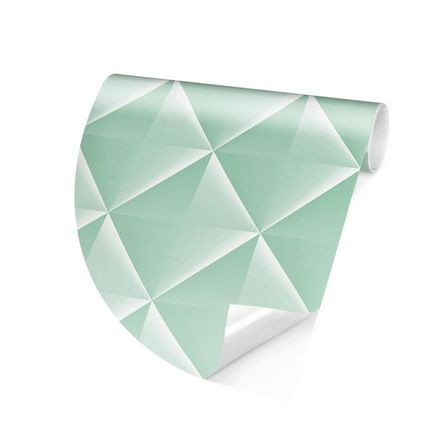 Fototapeter 3D Geometric 3D Diamond Pattern In Mint