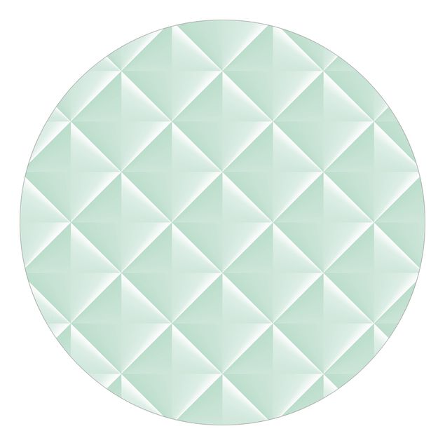 Mönstertapet Geometric 3D Diamond Pattern In Mint