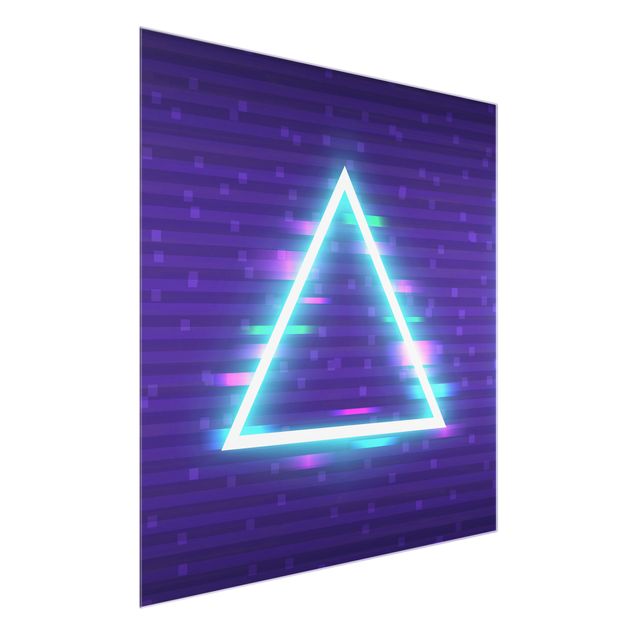 Glas Magnettavla Geometrical Triangle In Neon Colours
