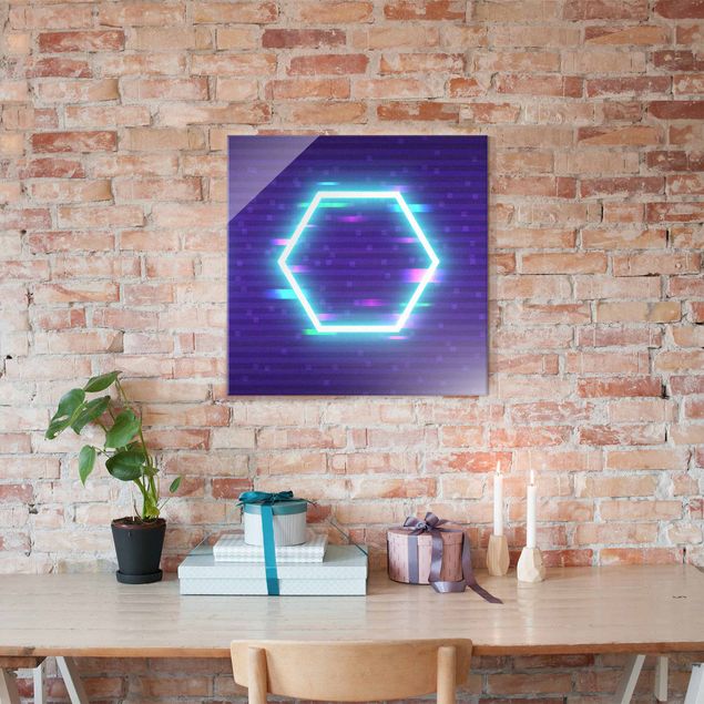 Tavlor lila Geometrical Hexagon In Neon Colours