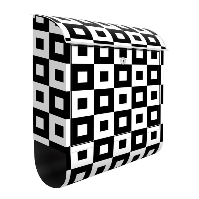 Brevlådor svart och vitt Geometrical Pattern Of Black And White Squares,