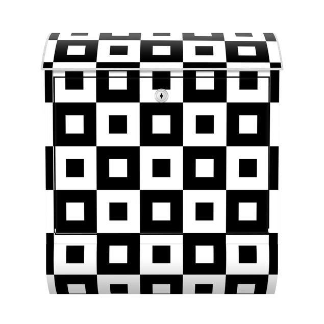 Brevlådor svart Geometrical Pattern Of Black And White Squares,