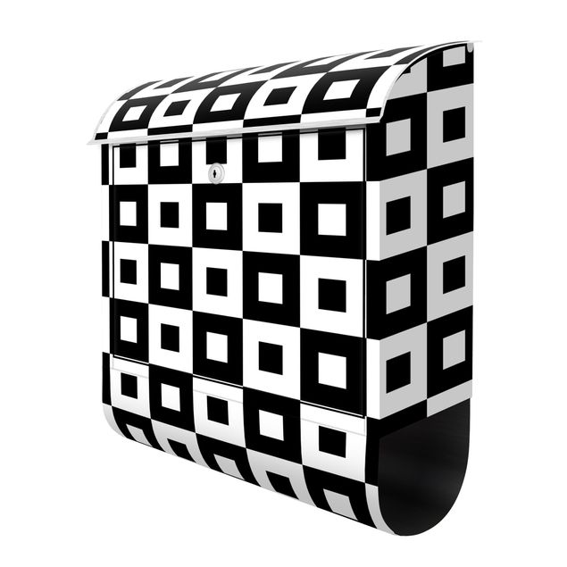 Brevlådor Geometrical Pattern Of Black And White Squares,