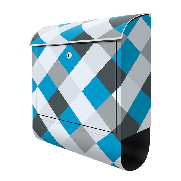 Brevlådor Geometrical Pattern Rotated Chessboard Blue