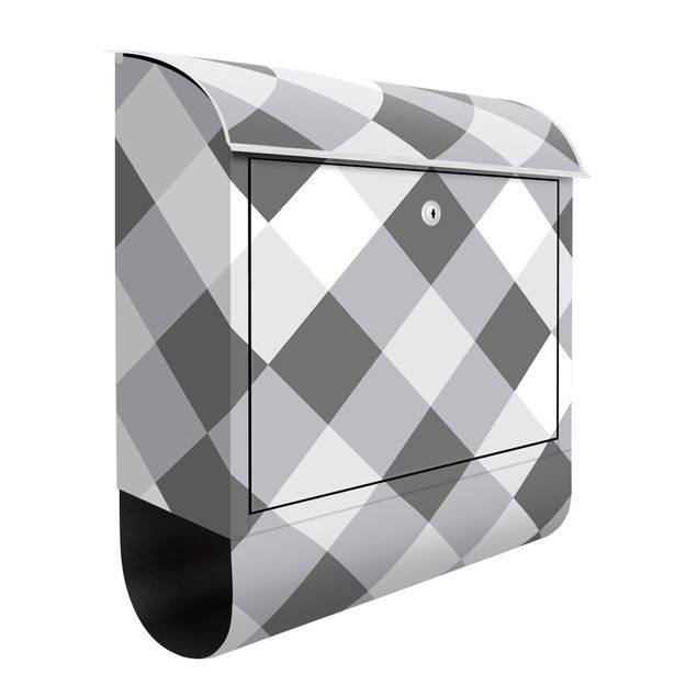 Brevlådor grått Geometrical Pattern Rotated Chessboard Grey