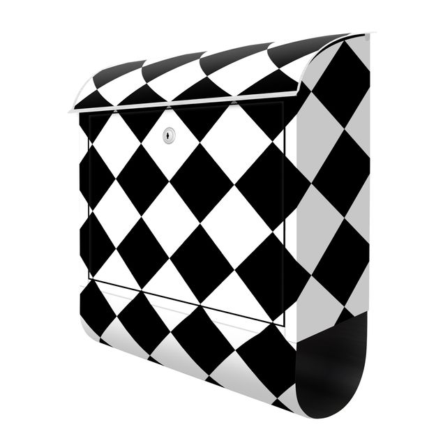 Brevlådor Geometrical Pattern Rotated Chessboard Black And White