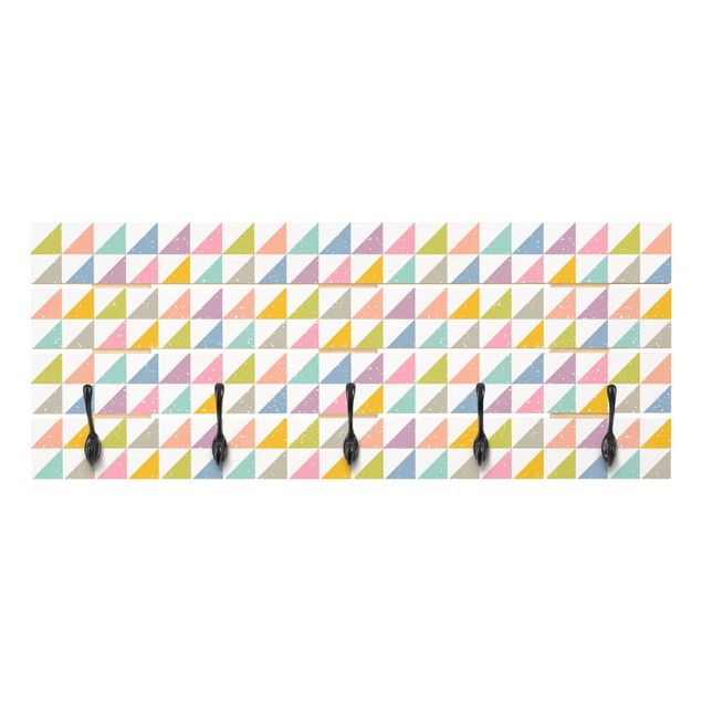 Klädhängare vägg färgglada Geometrical Pattern With Triangles Colourful